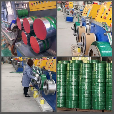 เครื่องผลิตสายรัด PET ขนาด 9 - 32 มม. เครื่องบรรจุสายรัดพลาสติก GUGAO Motor