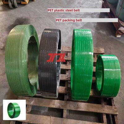9-25 มิลลิเมตร PET แพคเกจเบิร์ท เทปเขียว PET Strapping