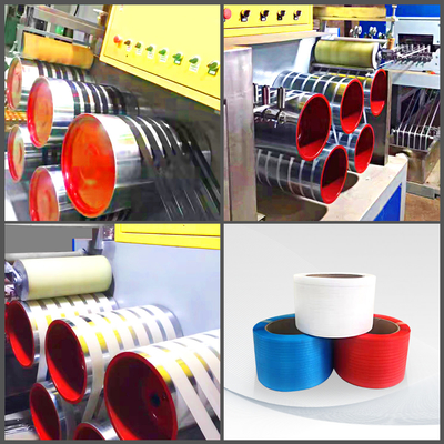 สายรัด PP อัตโนมัติ Band Extrusion Line PLC ควบคุมเครื่องทำสายรัด PP โพลีเอสเตอร์