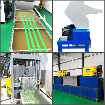 PLC การควบคุมสายการผลิตสายพลาสติก PET การบรรจุเทปเทป Strap การทําเครื่องจักร