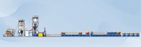 PLC ควบคุมสายการอัดรีดสายรัด PET 580-620KGS/H เครื่องทำสายรัด PET