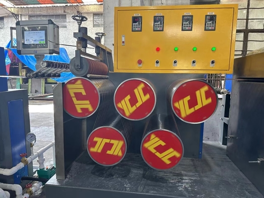 เครื่องทำสายรัด PP ความหนา 0.4-1.2 มม. สำหรับการประมวลผล PP ควบคุม PLC อัตโนมัติเต็มรูปแบบสายการผลิต PP Band