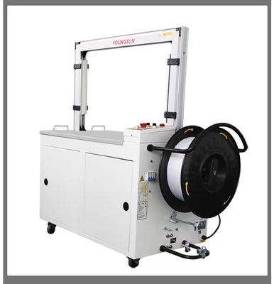 อัตโนมัติเต็ม ความเร็วสูง หม้อบนโต๊ะ กล่อง Strapping เครื่อง PP Strapping เครื่องบรรจุกล่อง