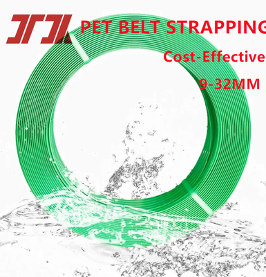 สีเขียว เนื้อถัก 20 กิโลกรัม ความกว้าง โพลิเอสเตอร์ PET Strapping 1200 ความยาว ความแข็งแรงการแตก