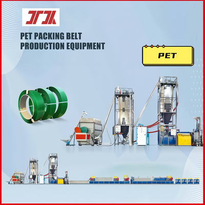 เครื่องบรรจุสายรัดพลาสติกแบบสกรูเดี่ยว 4 สาย สายการอัดรีดสายรัด PET
