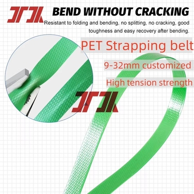 0.4-1.2 มิลลิเมตร พลาสติก PET ที่กําหนดเอง สายพับพลาสติก ด้วยความแข็งแรงสูง 300-950 กิโลกรัม และความทนทานที่ดี