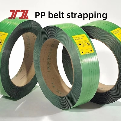 ความแข็งแรง> 500KG ขนาดกว้างพิมพ์ได้ Poly Strapping กระจกสีเขียว PET Strap ราคาถูก Packaging Banding Strapping