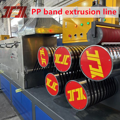 200 กิโลกรัม/ชั่วโมง สกรูคู่ PP แพ็คเบิร์ท สายผูกผลิต เครื่องผลิต extrusion ด้วยเครื่องเปลี่ยนจอคู่