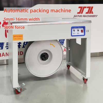 เครื่องพัสดุพลาสติกแบบครึ่งอัตโนมัติ 5-15 มิลลิเมตร PP Belt Packing Strapping Packaging Machine