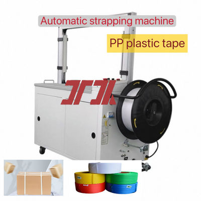 เครื่องพัสดุพลาสติกแบบครึ่งอัตโนมัติ 5-15 มิลลิเมตร PP Belt Packing Strapping Packaging Machine