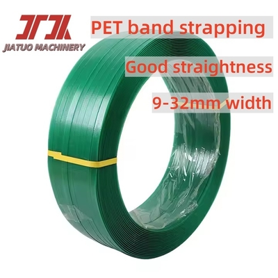 สายรัดพลาสติก PET สีเขียว ความแข็งแรงสูง สายรัด PET สำหรับบรรจุภัณฑ์ โรงงานอิฐอัตโนมัติ สายรัด PET