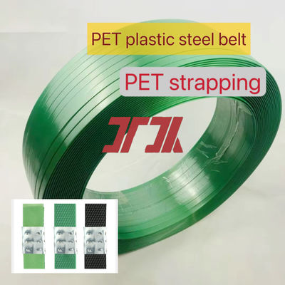 9-25 มิลลิเมตร PET แพคเกจเบิร์ท เทปเขียว PET Strapping