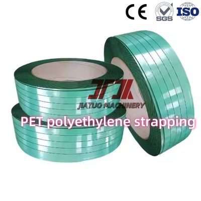 9-25 มิลลิเมตร PET แพคเกจเบิร์ท เทปเขียว PET Strapping