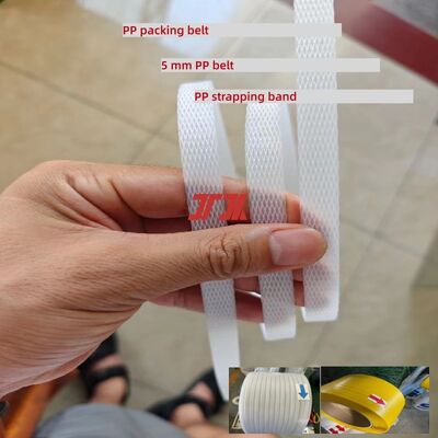 5 มิลลิเมตร Transparent PP Strapping Belt Ultra-thin PP Packing Strap เครื่องสับสับอัตโนมัติ