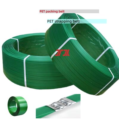 9-25mm PET strapping band สีเขียว PET strapping band PET packaging strap สําหรับโรงงานอิฐ