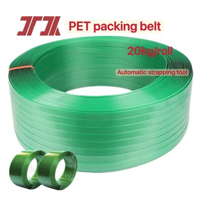 สายรัดบรรจุภัณฑ์ PET ขนาด 9-25 มม. สายรัดพลาสติก PET สายรัดบรรจุภัณฑ์ PET พร้อมการบดวัสดุขวด 100%
