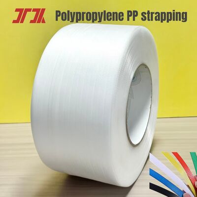 เครื่องทำสายรัด PP อัตโนมัติพร้อมตัวเปลี่ยนหน้าจอและ PLC แบบไม่หยุดนิ่ง