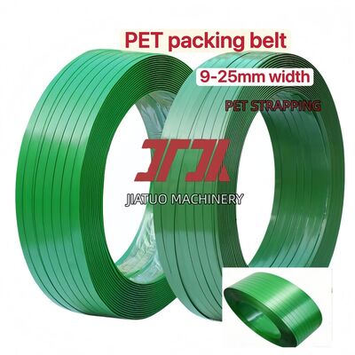 สายรัดพลาสติก PET สีเขียว สายรัด PET สายรัดบรรจุภัณฑ์ PET สำหรับเครื่องรัดลม