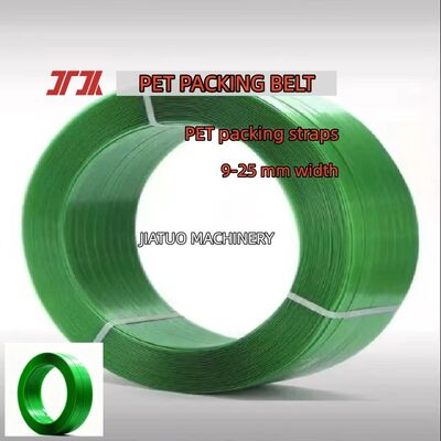 สายผูก PET ความเร็วสูง 19 มม เข็มขัดบรรจุ PET สีเขียวสําหรับเครื่องผูกลม