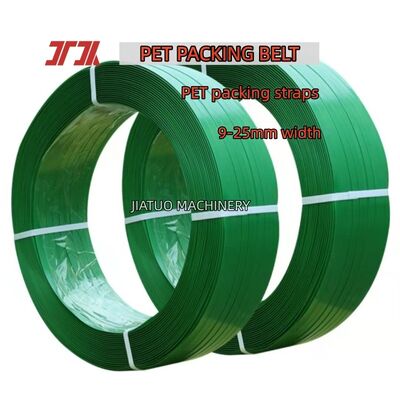 สายผูก PET ความเร็วสูง 19 มม เข็มขัดบรรจุ PET สีเขียวสําหรับเครื่องผูกลม