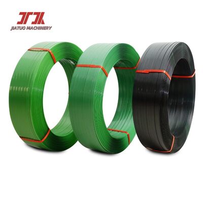 เครื่องทำสายรัด PET อัตโนมัติ กำลังการผลิต 220-250 กก./ชม. ความกว้างสายรัด 9-32 มม. ใช้วัสดุเกล็ดขวด PET รีไซเคิล 100%