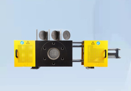 ตัวเปลี่ยนหน้าจอการอัดขึ้นรูปพลาสติกโพลีเมอร์ไฮดรอลิก 230kg Bi Flow Design