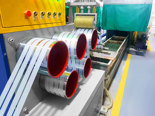 เครื่องทำสายรัด PP อัตโนมัติ 100kw 5-19mm การผลิตม้วนสายรัด
