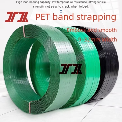แขนขัดแรง สีเขียว พลาสติก PET โพลีเอสเตอร์ พาเล็ต สายพานสําหรับการสร้างสินค้า