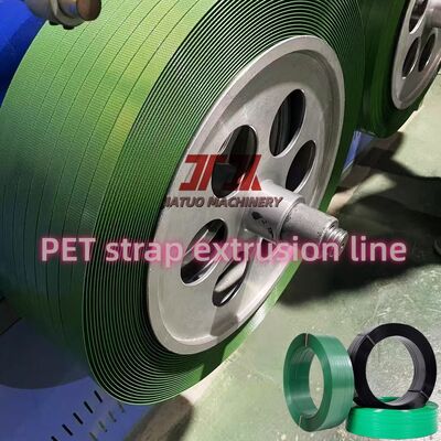 เครื่องทำสายรัด PET ขนาด 6000L พร้อมถังอบแห้งล่วงหน้า เครื่องจักรทำสายรัดบรรจุภัณฑ์ พร้อมเครื่องม้วนอัตโนมัติ