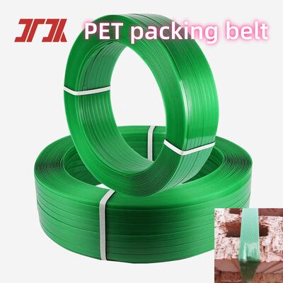 สายรัด PET สีเขียวลายเส้นนูน ความแข็งแรงสูง กว้างปรับได้ 9-32 มม. สำหรับการบรรจุภัณฑ์ที่ปลอดภัย