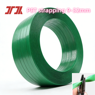 9-32mm PET Strapping Band ความดันสูงที่มีความแข็งแรงที่ดีสําหรับเครื่อง Strapping อัตโนมัติ
