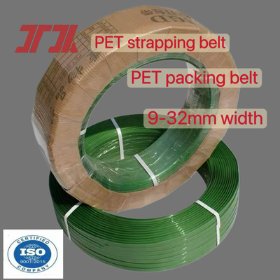 สายพัด PET สีเขียว 16 มิลลิเมตร สายพัด PET อัตโนมัติ การบรรจุ สายพัด PET สายพัด PET สําหรับเครื่องมือการพัดอัตโนมัติ