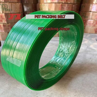 สายรัด PET ความเร็วสูง 16 มม. สายรัด PET สายรัดบรรจุภัณฑ์ PET เหมาะสำหรับใช้กับเครื่องบรรจุภัณฑ์อัตโนมัติ