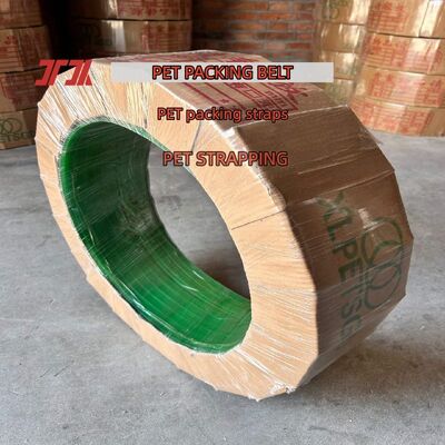 เข็มขัดผูก PET ความเร็วสูง 12 มม เข็มขัดผูก PET เข็มขัดบรรจุ PET สําหรับเครื่องมือผูกอัตโนมัติ